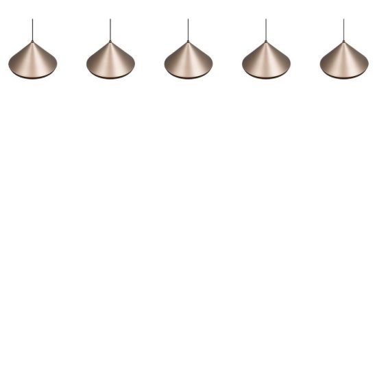 Lampadario a sospensione 5 luci led 25w 2300k 3000k 4000k lineare a coni caffè e grigio caldo