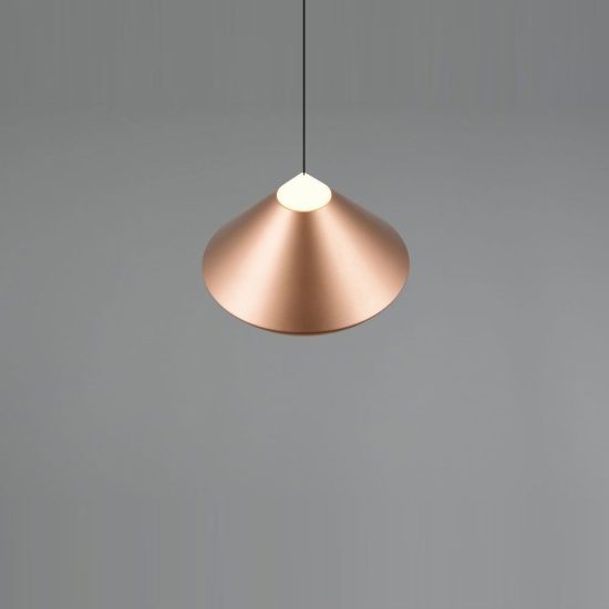 Lampadario a sospensione led 14w 2300k 3000k 4000k conico caffè e grigio caldo