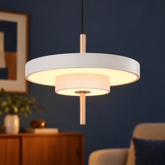 Lampada a sospensione led 10w 2300k 3000k 4000k grigio caldo e caffè a dischi sovrapposti