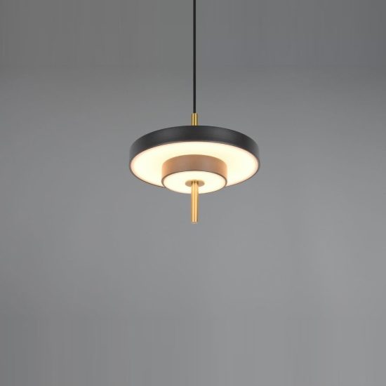Lampada a sospensione led 10w 2300k 3000k 4000k nera e caffè a dischi sovrapposti