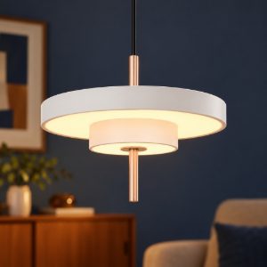 Lampadario led 34,5w 2300k 3000k 4000k grigio caldo e caffè a dischi sovrapposti