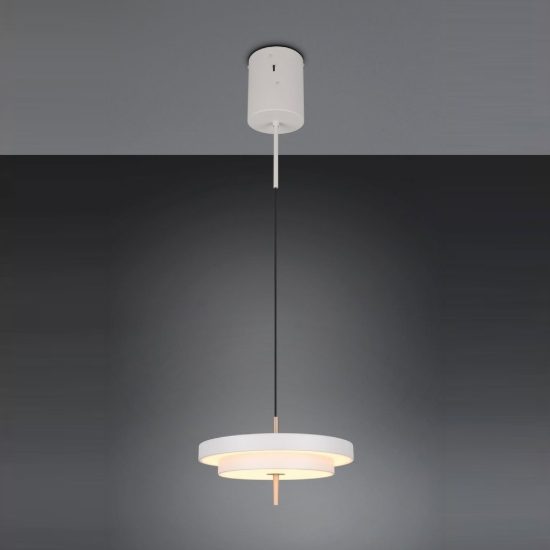 Lampadario led 34,5w 2300k 3000k 4000k grigio caldo e caffè a dischi sovrapposti