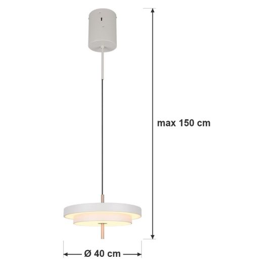Lampadario led 34,5w 2300k 3000k 4000k grigio caldo e caffè a dischi sovrapposti