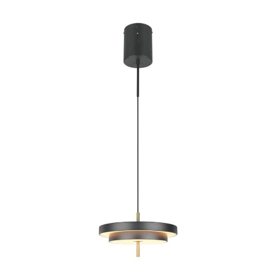 Lampadario led 34,5w 2300k 3000k 4000k nero e caffè a dischi sovrapposti