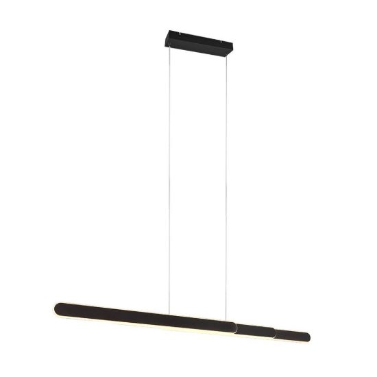 Lampadario a barra lineare led 48w cct 2700k 6500k touch per sala da pranzo estensibile nero