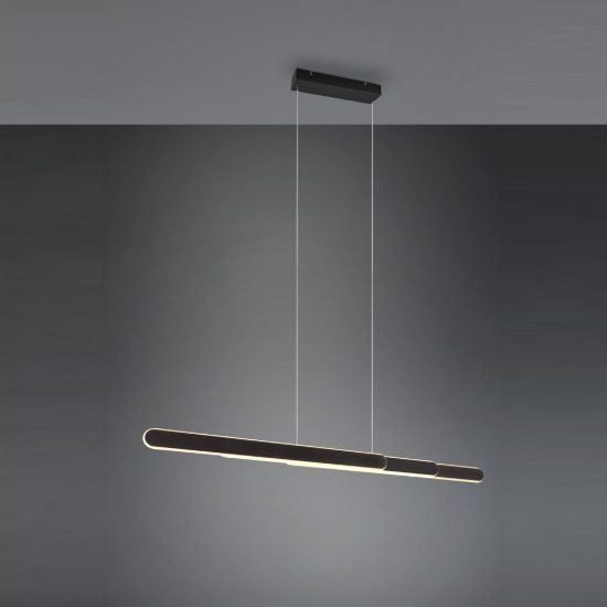 Lampadario a barra lineare led 48w cct 2700k 6500k touch per sala da pranzo estensibile nero