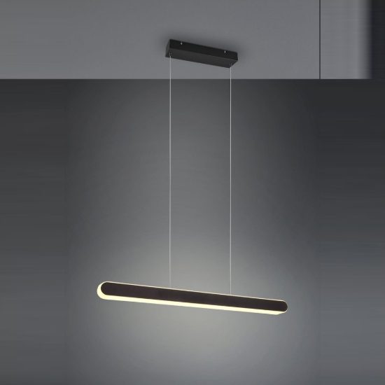 Lampadario a barra lineare led 48w cct 2700k 6500k touch per sala da pranzo estensibile nero