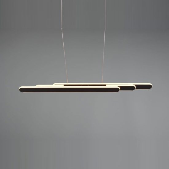 Lampadario a barra lineare led 48w cct 2700k 6500k touch per sala da pranzo estensibile nero