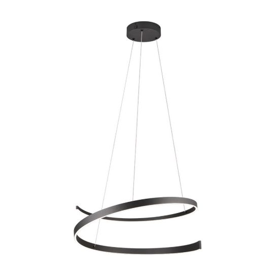 Lampadario a sospensione led 50w 2000k 4000k dimmerabile dim to warm a spirale nero