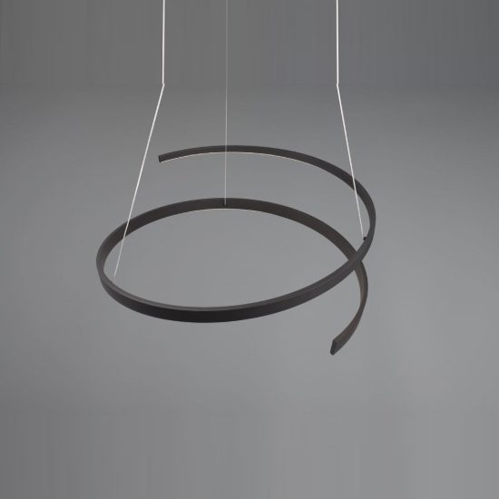 Lampadario a sospensione led 50w 2000k 4000k dimmerabile dim to warm a spirale nero