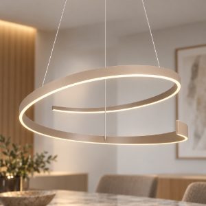 Lampadario a sospensione led 50w 2000k 4000k dimmerabile dim to warm a spirale tortora