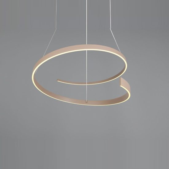 Lampadario a sospensione led 50w 2000k 4000k dimmerabile dim to warm a spirale tortora
