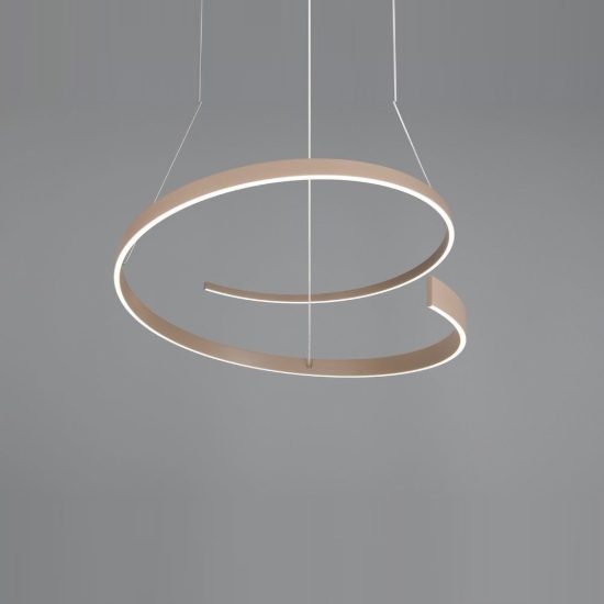 Lampadario a sospensione led 50w 2000k 4000k dimmerabile dim to warm a spirale tortora