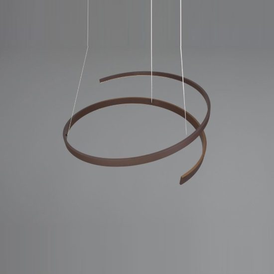 Lampadario a sospensione led 50w 2000k 4000k dimmerabile dim to warm a spirale caffè