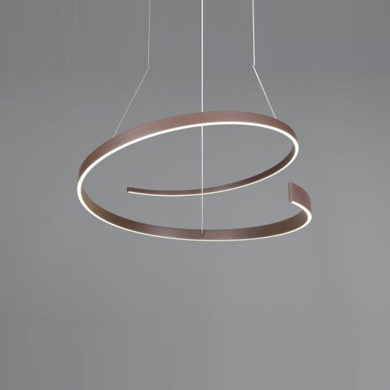 Lampadario a sospensione led 50w 2000k 4000k dimmerabile dim to warm a spirale caffè