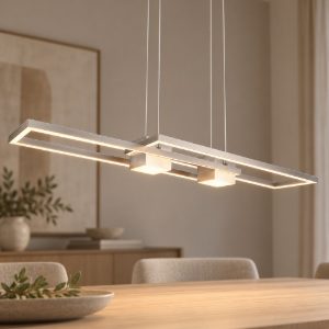 Lampadario a sospensione led 37w cct 2700k 6500k con telecomando bi-emissione nichel opaco