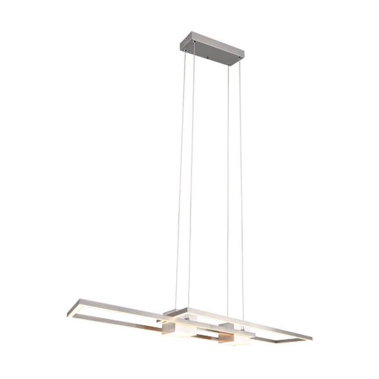 Lampadario a sospensione led 37w cct 2700k 6500k con telecomando bi-emissione nichel opaco