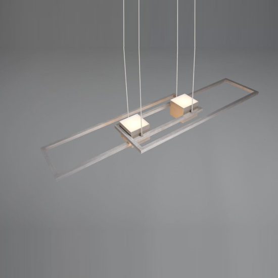 Lampadario a sospensione led 37w cct 2700k 6500k con telecomando bi-emissione nichel opaco