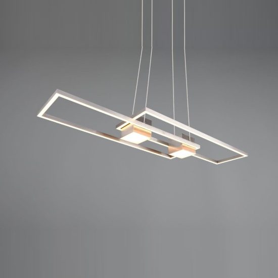 Lampadario a sospensione led 37w cct 2700k 6500k con telecomando bi-emissione nichel opaco