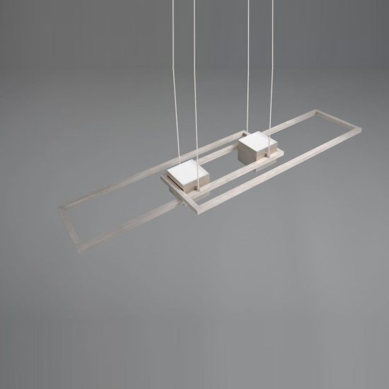 Lampadario a sospensione led 37w cct 2700k 6500k con telecomando bi-emissione nichel opaco