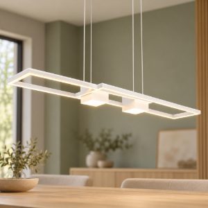 Lampadario a sospensione led 37w cct 2700k 6500k con telecomando bi-emissione bianco