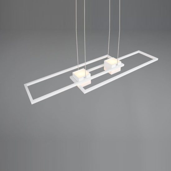 Lampadario a sospensione led 37w cct 2700k 6500k con telecomando bi-emissione bianco