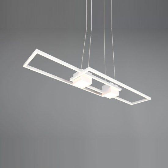 Lampadario a sospensione led 37w cct 2700k 6500k con telecomando bi-emissione bianco