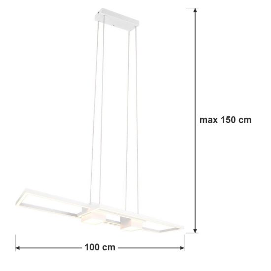 Lampadario a sospensione led 37w cct 2700k 6500k con telecomando bi-emissione bianco
