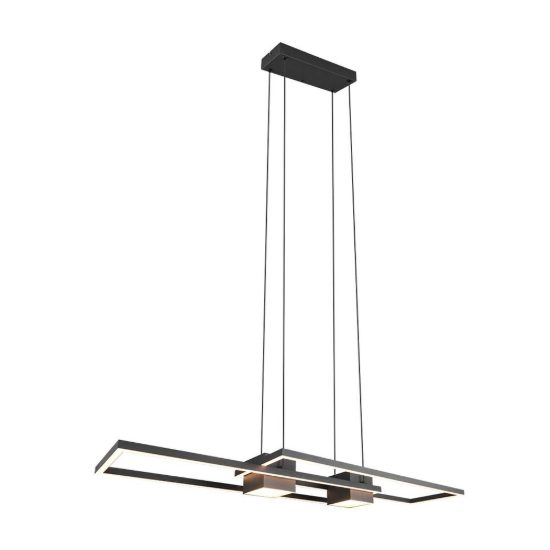 Lampadario a sospensione led 37w cct 2700k 6500k con telecomando bi-emissione nero
