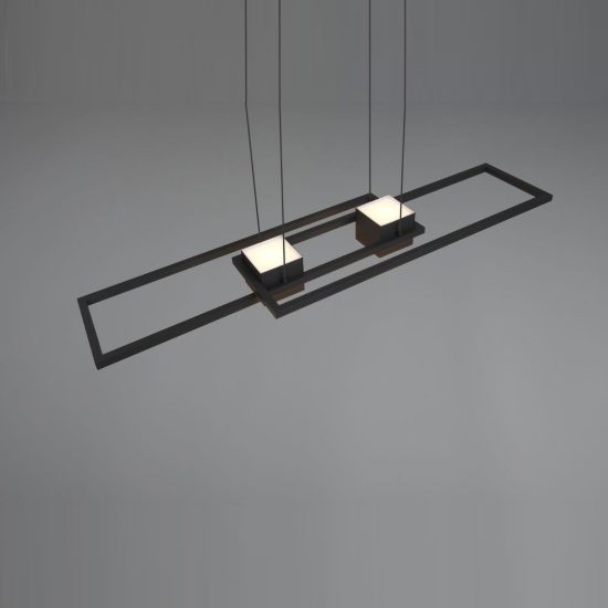 Lampadario a sospensione led 37w cct 2700k 6500k con telecomando bi-emissione nero