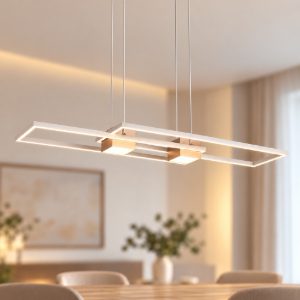 Lampadario a sospensione led 37w cct 2700k 6500k con telecomando bi-emissione caffè