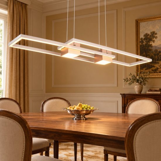 Lampadario a sospensione led 37w cct 2700k 6500k con telecomando bi-emissione caffè