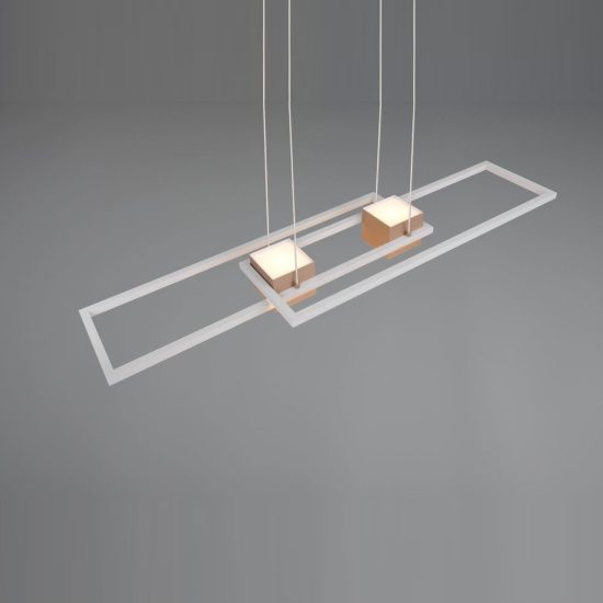 Lampadario a sospensione led 37w cct 2700k 6500k con telecomando bi-emissione caffè