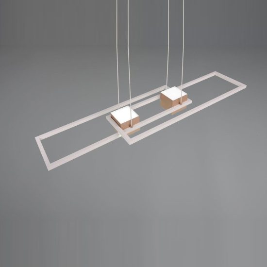 Lampadario a sospensione led 37w cct 2700k 6500k con telecomando bi-emissione caffè