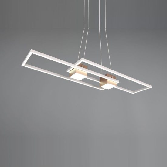 Lampadario a sospensione led 37w cct 2700k 6500k con telecomando bi-emissione caffè