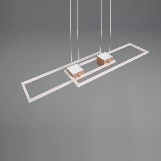 Lampadario a sospensione led 37w cct 2700k 6500k con telecomando bi-emissione caffè