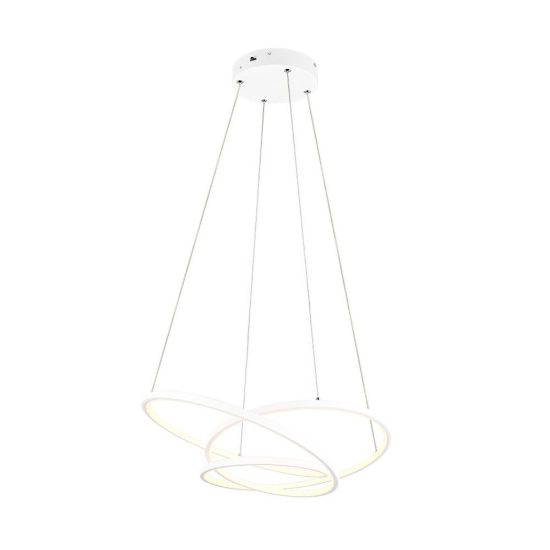 Lampadario led 34w cct 2300k 3000k 4000k per sala da pranzo moderno a filo curvo bianco