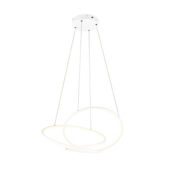 Lampadario led 52w cct 2300k 3000k 4000k per sala da pranzo moderno a filo curvo bianco