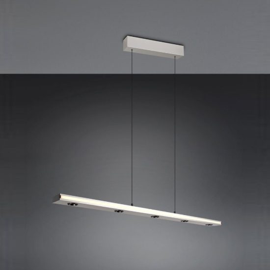 Lampadario lineare led 41,5w cct 2300k 3000k 4000k per sala da pranzo bi-emissione nichel opaco