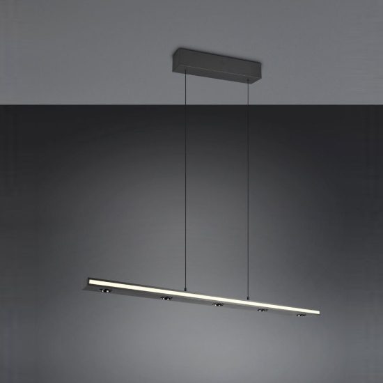 Lampadario lineare led 41,5w cct 2300k 3000k 4000k per sala da pranzo bi-emissione nero