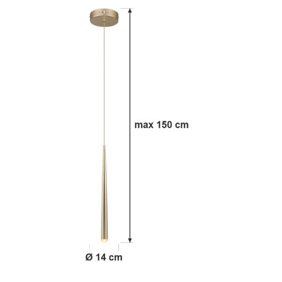 Lampada a sospensione led 5,5w cct 2300k 3000k 4000k per cucina oro