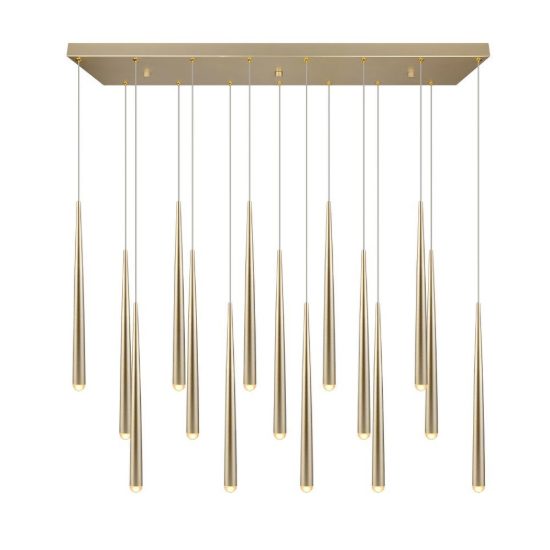 Lampadario a sospensione 15 luci led 57w 2300k 3000k 4000k per sala da pranzo oro