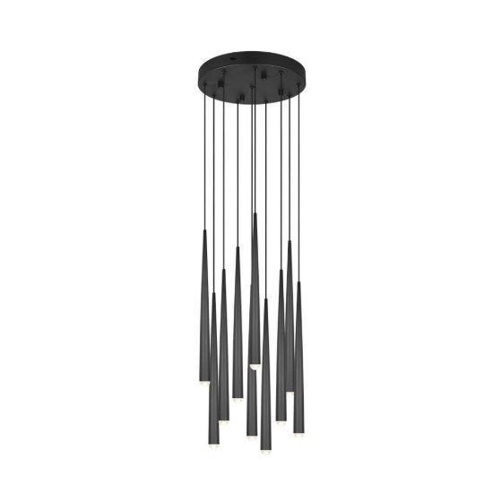 Lampadario a sospensione 10 luci led 38w 2300k 3000k 4000k per sala da pranzo nero