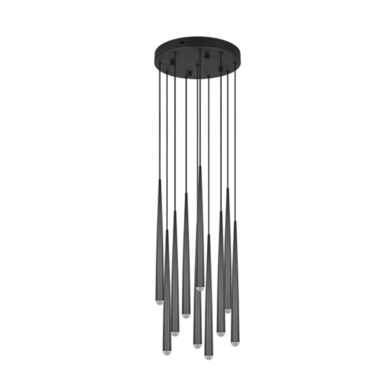 Lampadario a sospensione 10 luci led 38w 2300k 3000k 4000k per sala da pranzo nero