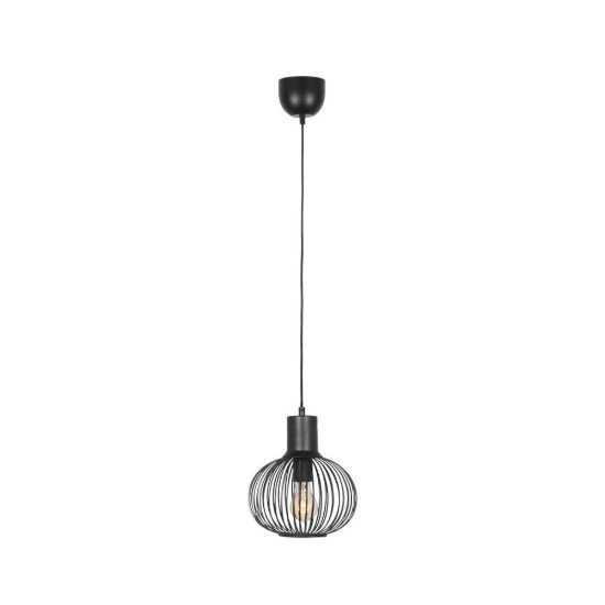 Lampadario a sospensione piccolo per sala da pranzo moderno nero a gabbia