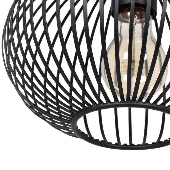 Lampadario a sospensione piccolo per sala da pranzo moderno nero a gabbia
