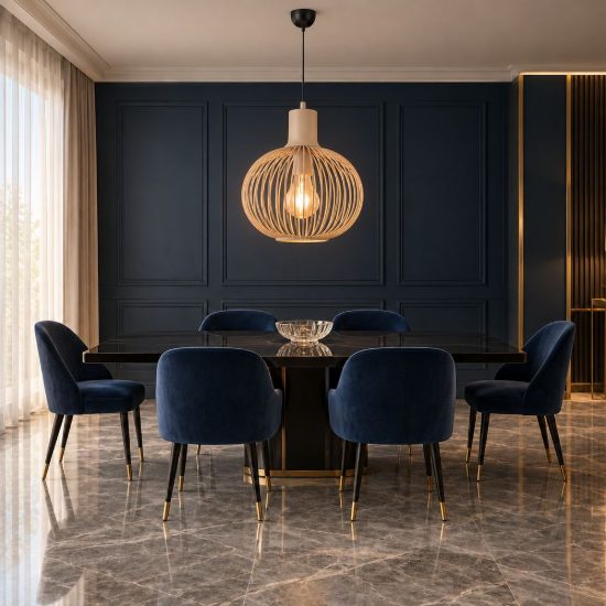 Lampadario a sospensione grande per sala da pranzo moderno sabbia a gabbia