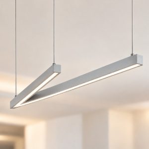 Lampadario a sospensione led 44w 2000k 4000k dim to warm a forma di v nichel opaco