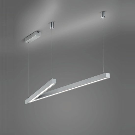 Lampadario a sospensione led 44w 2000k 4000k dim to warm a forma di v nichel opaco