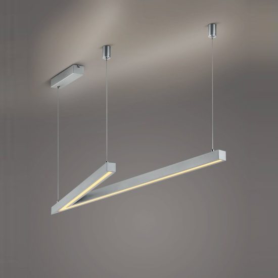Lampadario a sospensione led 44w 2000k 4000k dim to warm a forma di v nichel opaco